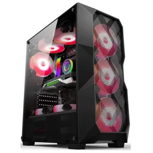 ATX Tempered Glass Desktop Gaming PC Case
