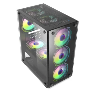ATX Tower Desktop Gaming Computer Case with Custom Hardware Support