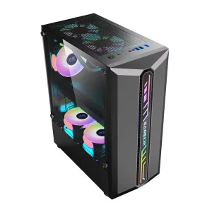ATX Tower Gaming PC Case with Tempered Glass