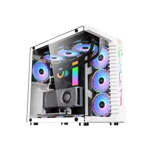ATX Tower Gaming PC Case with Tempered Glass