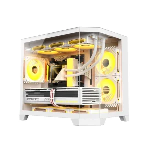 AX90 Acrylic Full-View Mid-Tower Gaming Computer Case, ATX/ITX Compatible