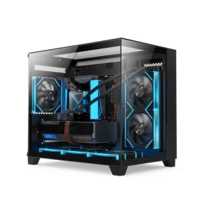 Aerospace Ultra Plus Panoramic Clear High-Airflow Mid-Tower Gaming PC Case with Aluminum Alloy and Micro-ATX Support