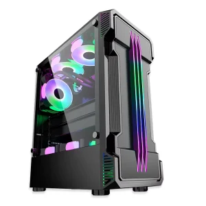 Aluminum Alloy Full Tower Desktop PC Case Side Panel Window RGB MicroATX