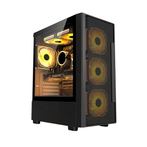 Aluminum Alloy Mid Tower Gaming PC Case with Tempered Glass Side Panel Custom Logo HD Audio USB3.0 EATX ATX Micro-ATX Support