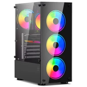 Aluminum Alloy and Plastic ATX Mid Tower PC Case Mesh Front