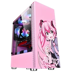 Anime ATX RGB Glass Gaming PC Case Full Tower Desktop Cover