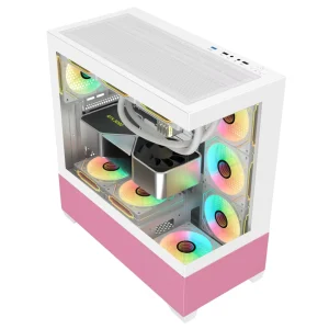 AntarcChill Atx Pc Case Gaming Computer Cases & Full Towers Desktop Atx Case for Gamer Table Pc New Designs Anime Pink