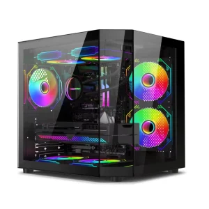 AntarcChill Custom Micro ATX Glass Gaming Pc Case Computer Gamer Cases Towers Mid Tower USB3.0 Cabinet Gaming Computer Case