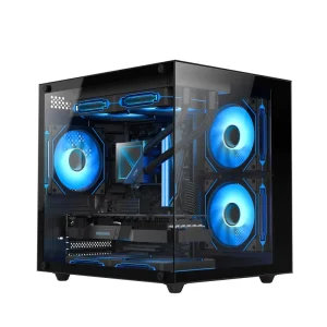 AntarcChill Custom Micro Atx Computer Case Glass Panel MAtx Cases&Towers Aluminium Desktop Pc Gaming Computer Case