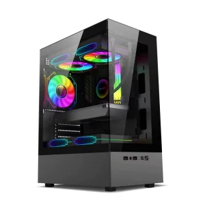 AntarcChill Dual Tempered Glass Mid Tower M ATX Gaming PC Computet Case Desktop CPU Cabinet Computer Cases