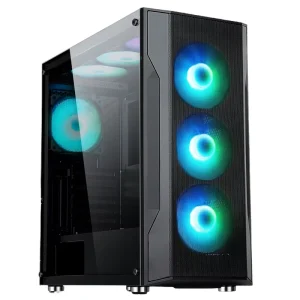 AntarcChill High end Mid Tower Computer Case Cabinet Mesh Front Panel Pc Case Atx Gaming Case