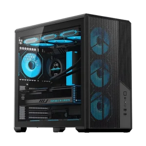 AntarcChill Mesh ATX Mid Tower Case Modern Design ARGB Fans Optional 360mm Radiator Support PC Gaming Case with Tempered Glass