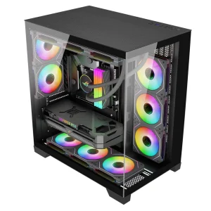 AntarcChill New Arrival Gaming PC Case Black Gaming PC Chassis ATX Computer Casing Mid Tower Computer Case ATX Case
