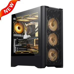 AntarcChill New Custom ATX MATX ITX PC Casing Black Desktop Chassis Computer Case Gaming Mid Tower PC Case with Mesh Panel