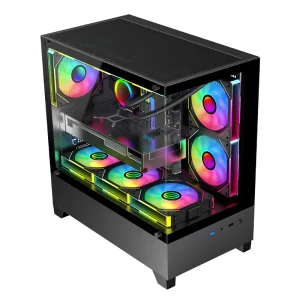 AntarcChill New Design Mid Tower MATX Pc Case Gaming Computer Case Micro Desk Casing Tempered Glass Computer Cabinet Chassis