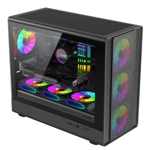 AntarcChill New Style Aluminium PC CPU Case Computer Gaming Gamer Cabinet MATX Mid Tower Computer PC Case for Desktop