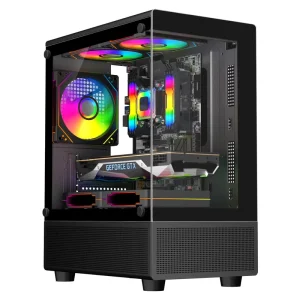 AntarcChill ODM OEM Black Preinstalled Tempered Glass PC Case Gamer Motherboard ATX ITX Desktop Cabinet Computer Cases & Towers