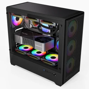 AntarcChill OEM Full Tower Gaming PC Case E ATX Tempered Glass Mesh Panel Desktop Computer Chassis with Side Window