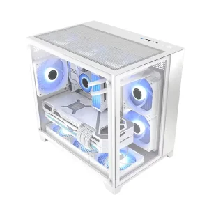 AntarcChill OEM ODM Custom MATX Gaming Case Computer Case Towers Mid Tower CPU Cabinet USB3.0 White PC Case