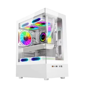 AntarcChill Pc Case Atx Gaming Cases White MATX Mid Tower Gamer Case Micro ATX Casing Tempered Glass Computer Chassis