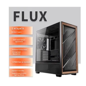 Antec FLUX Mid Tower ATX Case Metal Frame Computer Glass Side Transparent Air Duct Standard 5 Fans 360 Water Cooling