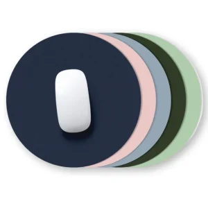Anti Slip Mat Mouse Pad Simple Portable PU Waterproof Durable Round Office Desktop Home Gaming Mouse Pad 22Cm