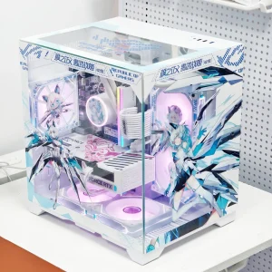 Asuka Langley Inspired ATX Vertical Desktop Gaming Computer Case with Tempered Glass Side Panel Window