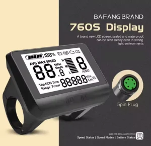 BaFang 760S Electric Bicycle Parts LCD Display 5pin 24V 36V 48V Mid Motor Screen for Bafang BBS01 BBS02 HD Electric Bike