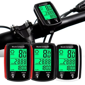Backlit Wired Bike Speedometer and Touch Screen Bicycle Odometer for Road and Mountain Bikes