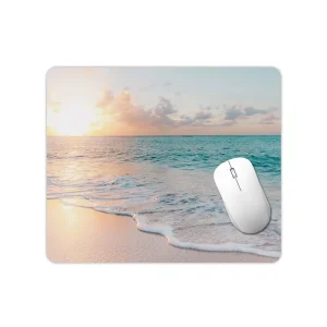 Beach Sunrise Small Square Custom Mouse Pad Personalized Design Non Slip Rubber Base Gaming Water Resistant in Stock