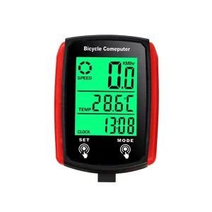 Bicycle Computer Road Bike Backlit Waterproof Large Screen Temperature Clock Racing Meter for Mountain Bike
