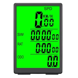Bicycle Computer Wireless Bike Computer Waterproof Biker Speedometer With Green Lcd Backlight