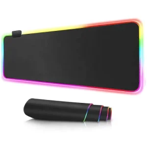 Black Custom Logo Led Mauspad Tapis De Souris Luminous Office Desk Mousepad Mat Rgb Gaming Mouse Pads Gamer