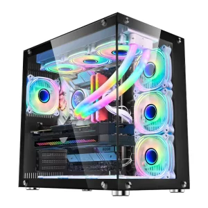 Black E-ATX Gaming PC Case with Top USB 3.0 Port and 360mm AIO Liquid Cooler
