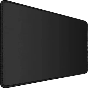 Black Gaming Mouse Pads with Stitched Edges and Non Slip Rubber Base Waterproof Coating for Gaming Office or Home Use in Stock