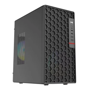 Black M ATX Office Case Desktop PC Case Mid Tower Aluminum Office Computer Casing PC Chassis Micro ATX Computer Case