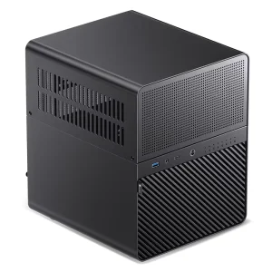 Black Mid Tower NAS Chassis for ITX/ATX with 8+1 HDD Bays Dual 100mm Fans SFX PSU