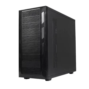 Black SGCC Aluminum Mid Tower PC Case for Gaming, ATX Form Factor, with Fan