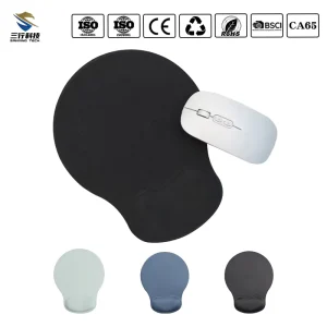 Black Wrist Rest Mouse Pad Play Mat Small Promotion Memory Foam Mouse Pad Ergonomic Gaming Mouse Pad Non Slip Base for Office