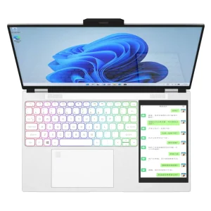 Brand New 15.6 + 7 Inch Dual Screen Laptop Win 11 Quad Core Computer DDR4 16GB 2TB SSD Student Laptop for Online Teaching