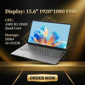 Brand New 15.6 Inch FHD IPS Laptop with AMD Ryzen 3 3200U Windows 11 Notebook for Business & Office Use