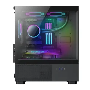 Bulk Supply Computer Parts M ATX Gaming Pc case with TG Side Panel for Gaming Pc Prebuilt Computer case for MATX Motherboard