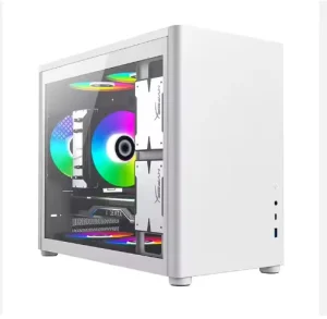 CJX Top ranking High Quality MicroATX Desktop Gaming PC Cases Tower Aluminum Alloy Tempered Glass Side Panel RGB Fans