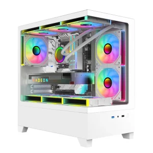 Carnival Micro-ATX 0.6mm SPCC BTF Mid Tower Computer Case with White Tempered Glass