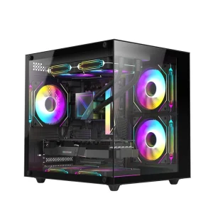 Carnival S1 Micro-ATX Mid Tower Gaming Computer Case with 240mm Liquid Cooler Support and Tempered Glass Side Panel