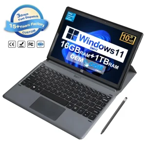 Cheapest 10.1 Inch Window 11 Tablet Pc Win 10 16GB 1TB In tel J4115 2 in 1 Tablets With Metal Keyboard Dual Os Tablet