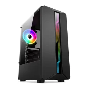 China Factory Tempered Glass Panel Mid Tower Gaming PC Case with RGB and ATX Power Support