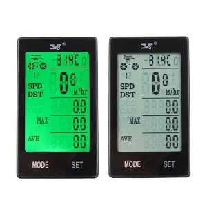 Chinese English Wireless Bicycle Computer Speedometer Large Screen Luminous Waterproof Odometer