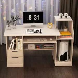 Compact Adjustable Desktop Computer Desk with Cooling Minimalist Design for Small Apartments Home Office Use