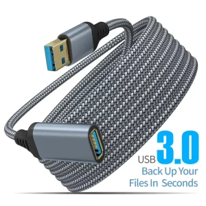 Computer Accessories Nylon Braided Usb 3.0 Male to Female Cable Braid Usb Gaming Extension Usb Cable Printer